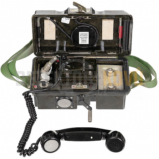 Německý polní telefon NVA s příslušenstvím, v kufříku