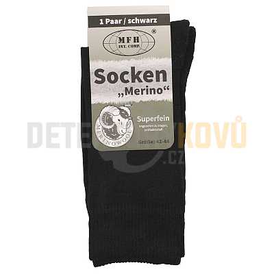 Termo ponožky MFH Merino černé - Detektory kovů