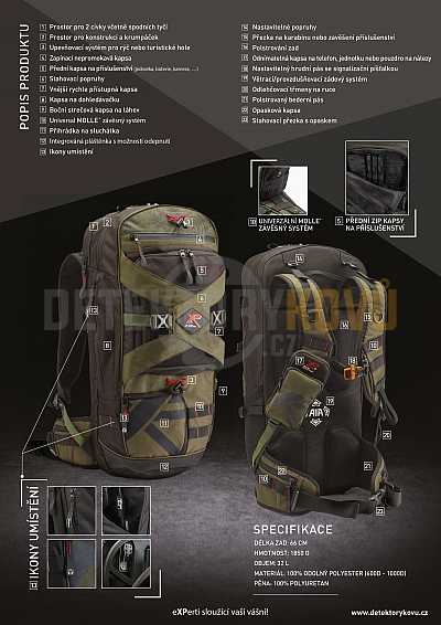 SET batoh XP backpack 280 + mošna na nálezy XP - Detektory kovů