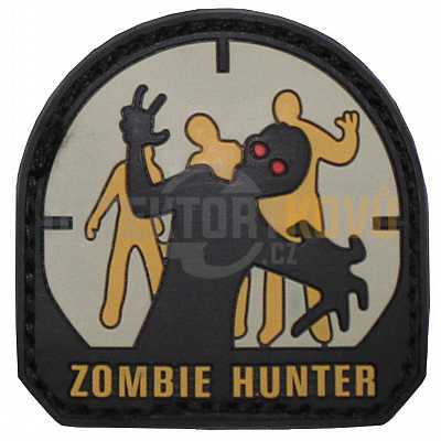 Gumová nášivka 3D Zombie hunter, 5x5 cm - Detektory kovů